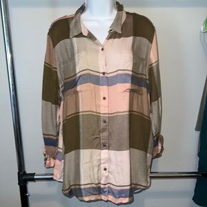 Lucky Brand Plaid Multi Color Flannel